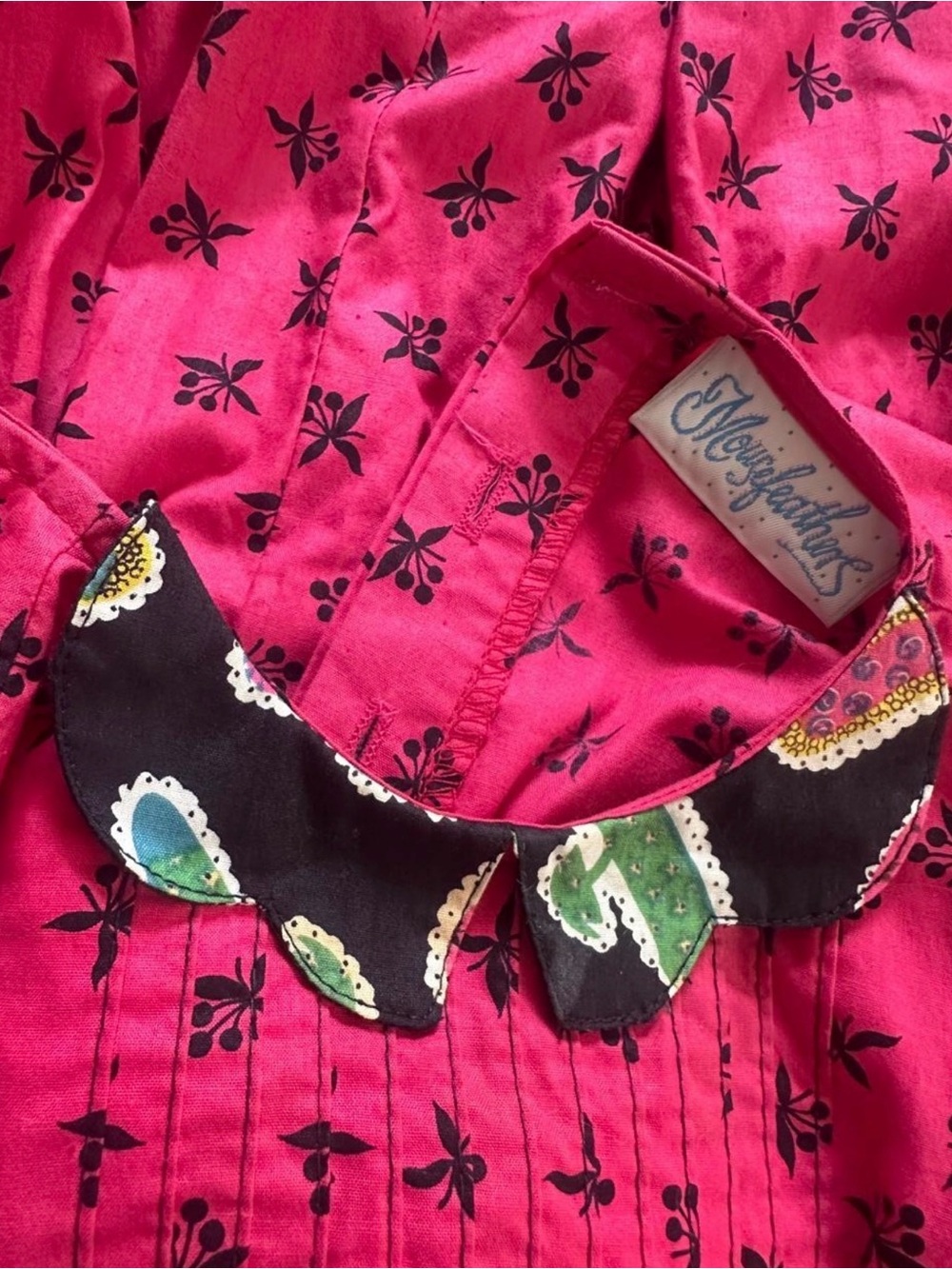 Vintage Mousefeathers Pink Long Sleeve Dress Size 3 - Picture 6 of 8